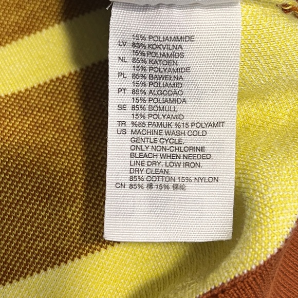 & Other Stories White Yellow Brown Varsity Knit Sweater Large - Picture 11 of 11